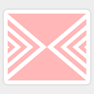 Abstract geometric pattern - pink and white. Sticker